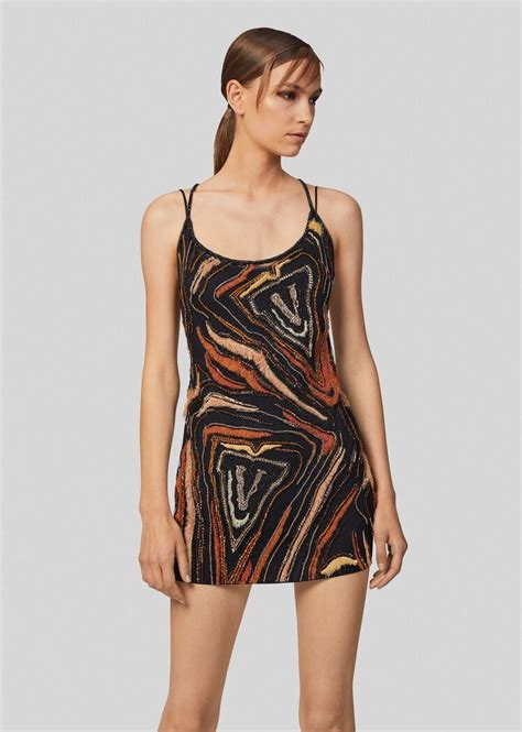virtus animalier embroidered mini dress
